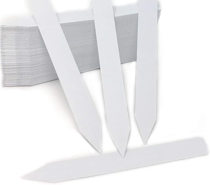 100 Pcs 5 Inch Plastic Plant Nursery Garden Labels Pot Marker Garden Stake Tags White (100)
