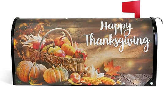 ALAZA Happy Thanksgiving Magnetic Mailbox Cover MailWraps Garden Yard Home Decor for Outside Standard Size-18"x 20.8"