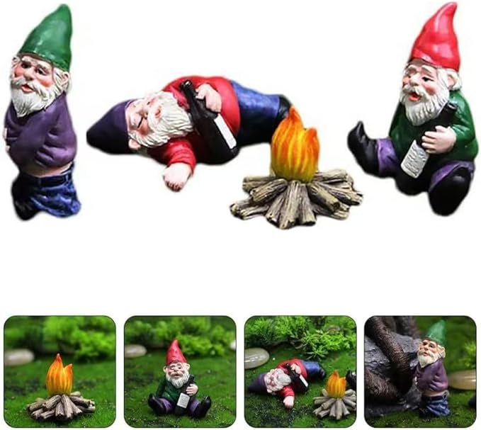 Small Gnomes Garden Decoration for Yerd, 3 Types Mini Funny Gnomes Figurines Room Garden Decor Sculptures for Outdoor Patio Lawn Balcony Plant