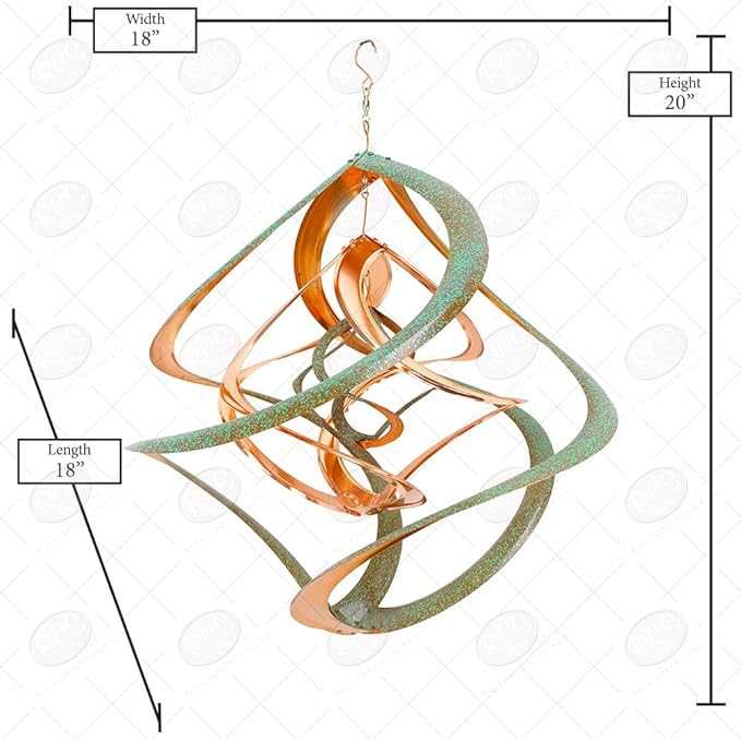 Red Carpet Studios The Original Cosmix Deluxe Helix Wind Spinner, Large 20-Inch, Triple Copper & Patina