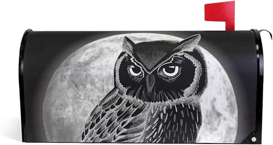 ALAZA WOOR Halloween Animal Owl Moon Magnetic Mailbox Cover MailWraps Garden Yard Home Decor for Outside Standard Size-18"x 20.8"