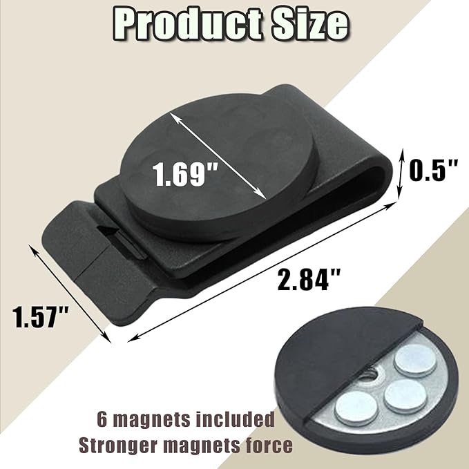 2Pcs Magnetic Belt Tool Holder Round Magnetic Screw Holder Strong Clip-On Belt Magnet Holster Magnetic Tool Organizer for Nails Screwdrivers Wrench Easily Portable and Convenient to Use