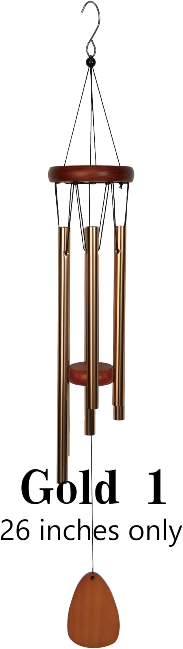 Personalized Memorial Wind Chimes for Loss of Loved One – Sympathy Gift for Mom or Dad, Outdoor Bereavement Chimes, Remembrance Wind Chime for Funeral or Memorial (Gold, 26")