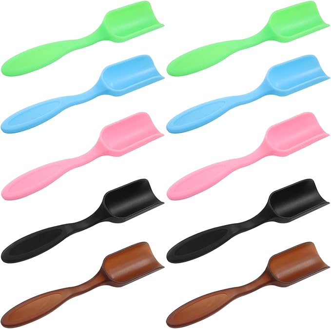 10Pcs Plastic Mini Gardening Shovel Spoons Soil Scoops, Colorful Mini Shovel for Planting, Digging, Transplanting Succulents, Potted Flowers, or Milk Powder, Lightweight and Easy to Clean