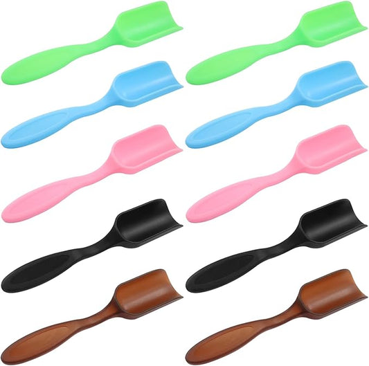 10Pcs Plastic Mini Gardening Shovel Spoons Soil Scoops, Colorful Mini Shovel for Planting, Digging, Transplanting Succulents, Potted Flowers, or Milk Powder, Lightweight and Easy to Clean