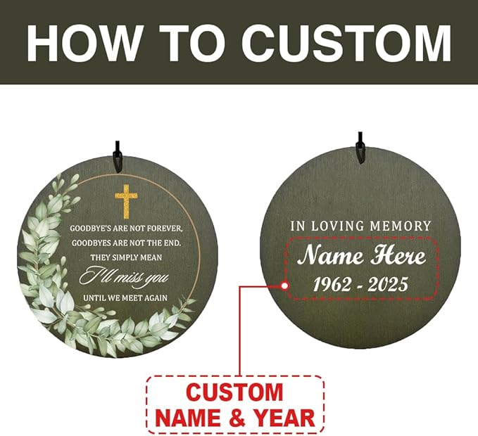 Personalized Memorial Wind Chimes, 36inch Sympathy Loving Memory Gifts, Cross Mourn Wind Chimes, Custom Name Wind Chime for Loss of Loved Dad/Mom, Funeral Decor (Produced in USA)
