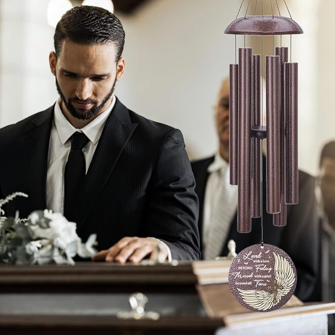 Personalized Sympathy Wind Chime, Wind Chimes for Loss of Loved Father/Mother/Lover, Commemorative Sympathy Bereavement Gifts for Condolences/Funeral, Product in USA