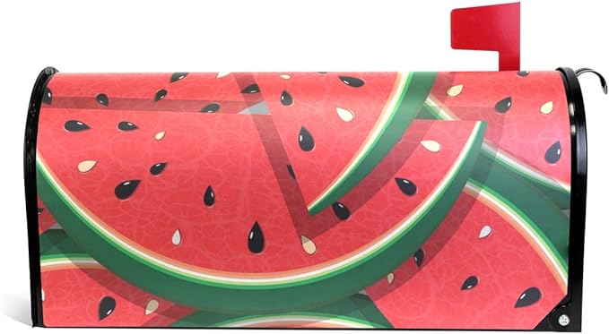 ALAZA Slices of Red Watermelon Magnetic Magnetic Mailbox Cover Standard Size for Garden Yard Outdoor Decorations-18 x 20.8"