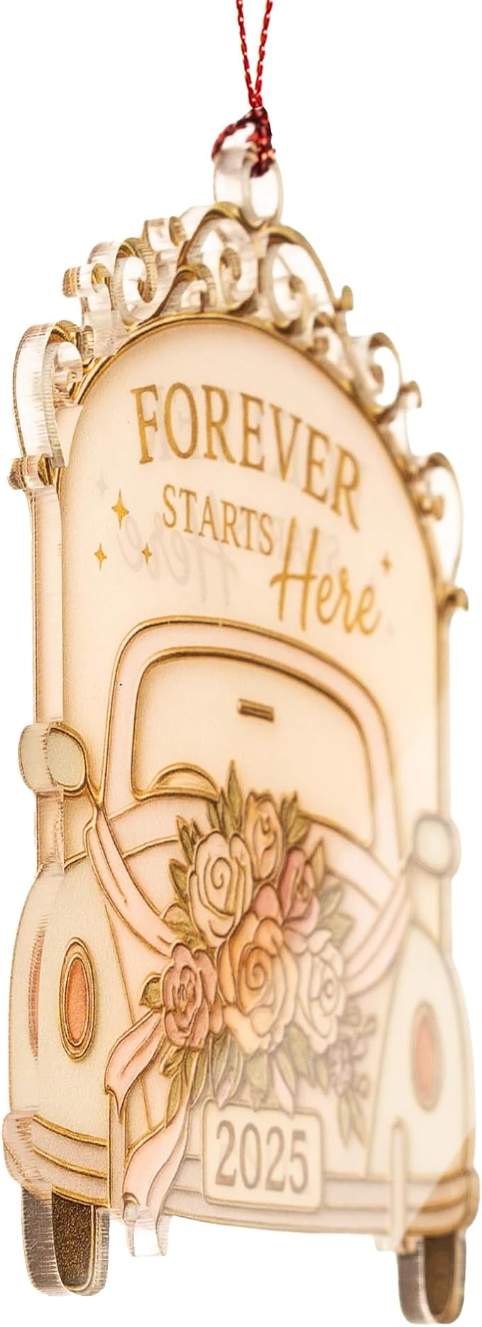 Wedding Ornament 2025, New Home 2025, Mr Mrs Bride Gifts, Wedding Gifts, Christmas Ornament 2025, Suncatcher Effect Stained Glass Window Hanging, car Hanging Accessories, Engagement or Anniversary
