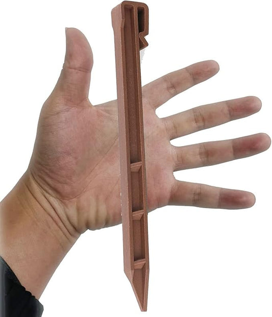 Garden Landscape Stakes 25 Pcs,10 Inch Lawn Edging Plastic Stakes for Outdoor Decorations,Edging & Terrace Board-Brown