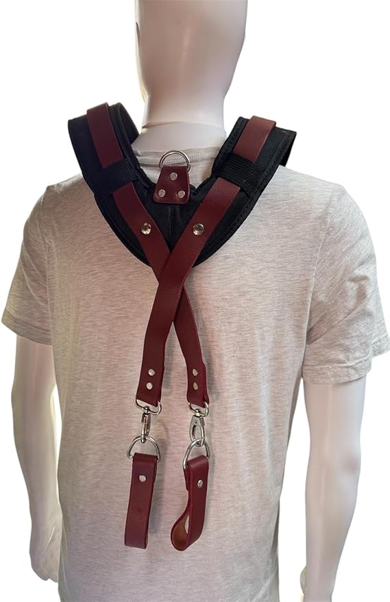 Padded Tool Belt Suspenders – Adjustable Work Suspender with 4 Detachable D-Loops – For Construction, Carpentry, & More
