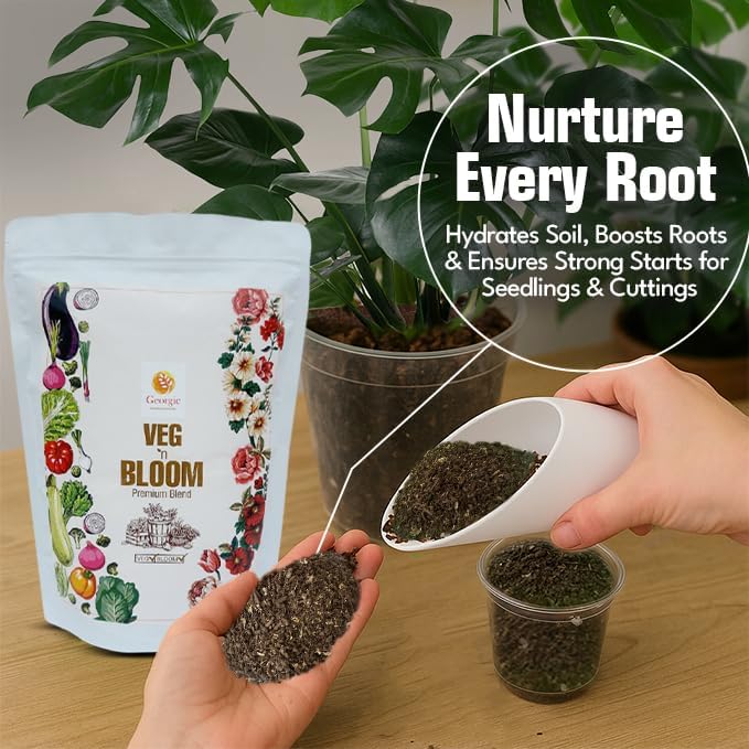 Veg N Bloom Natural Potting Mix – Nutrient-Rich Soil Blend for Vegetables, Herbs, Flowers & Houseplants – Coco Pith, Neem Frass for Root Growth & Seed Starting