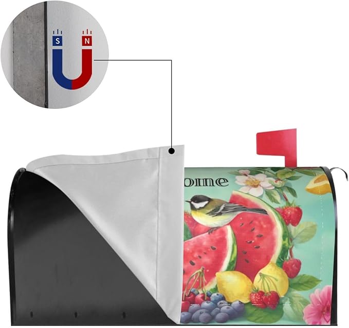 Watermelon Mailbox Covers Magnetic Letterbox Covers 21x18 Inch for Garden Outdoor Decoration