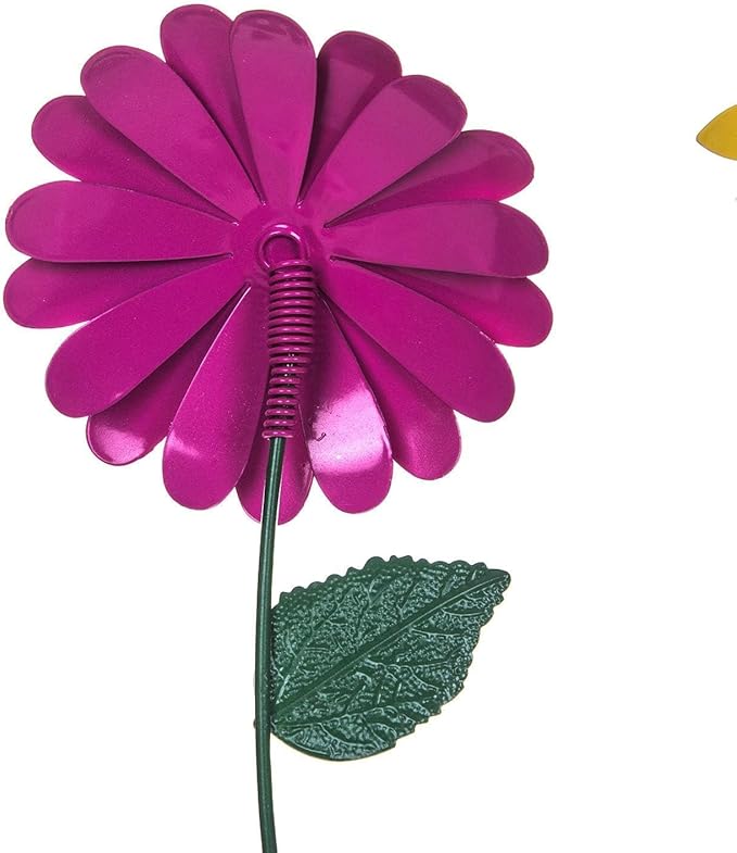 Topadorn 3 Pack Floral Garden Stake Outdoor Glow in Dark Plant Pick Waterproof Metal Flower Spring Decorations Lawn Yard Patio Art Stakes, Ornaments Gift for Garden Lovers