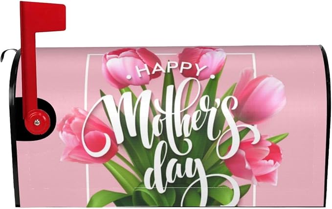 Mailbox Cover Happy Mothers Day, Beautiful Flower Print Outdoor Mail Cover Letter Post Box, Standard Size 25.5x21 in Magnetic Mailbox Case for Home Garden Yard Decor