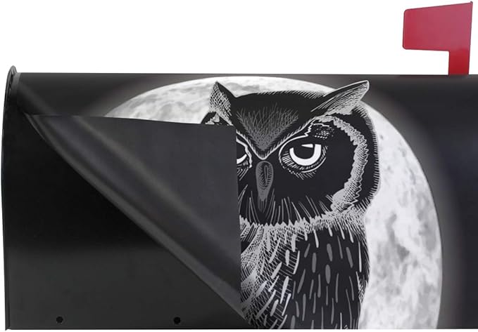 ALAZA WOOR Halloween Animal Owl Moon Magnetic Mailbox Cover MailWraps Garden Yard Home Decor for Outside Standard Size-18"x 20.8"