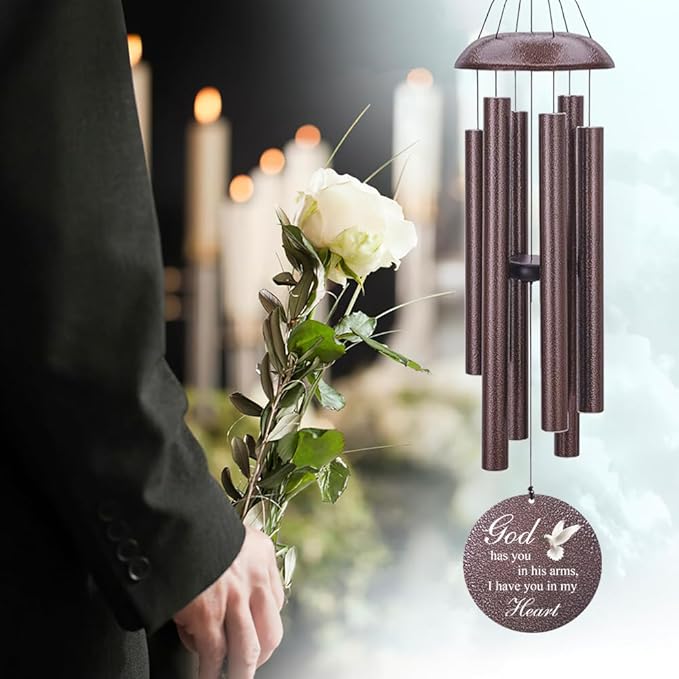 Memorial Wind Chime Personalized with Name & Date, in Loving Memory - Sympathy Gifts - Keepsake Loss of Beloved One (Produced in USA)