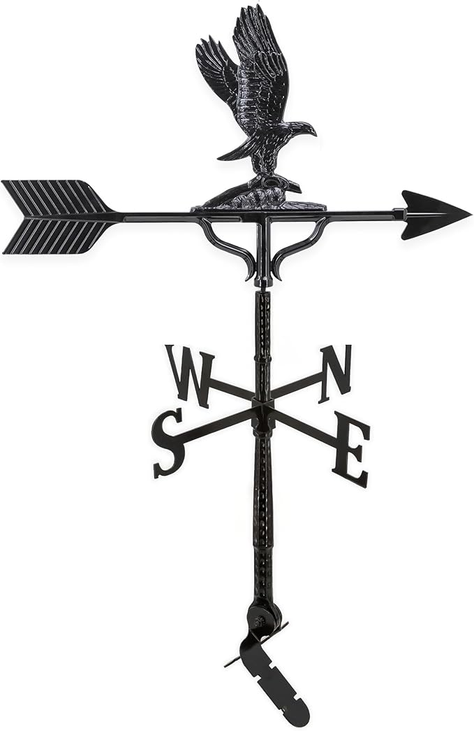 Montague Metal Products 32-Inch Weathervane with Satin Black Eagle Ornament