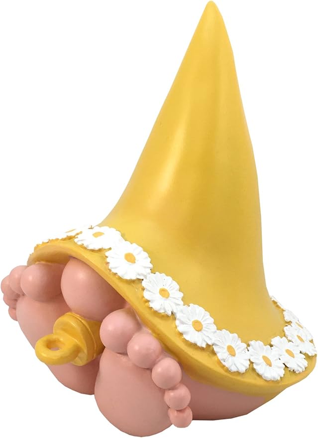 GlitZGlam Giant Baby Gnome for The Enchanted Gnome and Fairy Garden (6 Inches Tall) (Yellow)