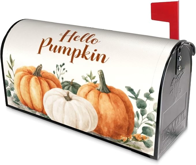 Mailbox Covers Pumpkin Watercolor Fall Thanksgiving Pumpkin Watercolor Fall Thanksgiving Magnetic Letter Post Box Cover Standard Size 21 x 18 Inch Garden Yard Home Decorative