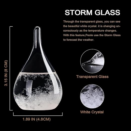 Storm Glass Weather Predictor,Christmas Unique Gifts, Christmas Snow Globe Barometer, Storm Glass Weather Station, Decorative Weather Predictor,Decorative Glass Bottles for Home and Office