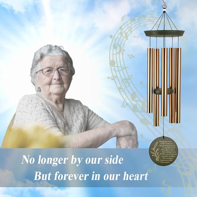 Wind Chimes Personalized, Sympathy Life Tree Memorial Gifts, Wind Chimes for Loss of Loved Dad/Mom, 36inch Deep Tone Wind Chime Outside, in Loving Memory Ones in Heaven (Produced in USA)