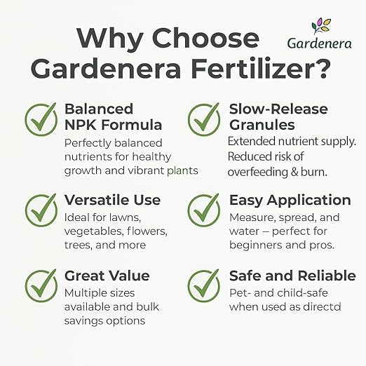 Gardenera 13-13-13 Slow Release Granular Fertilizer – All Purpose Plant Food 13 13 13 for Outdoor Grass, Vegetables, Roses, Flowers, Shrubs, Trees. Lawns, Gardens, Potted Plants (12 OZ)