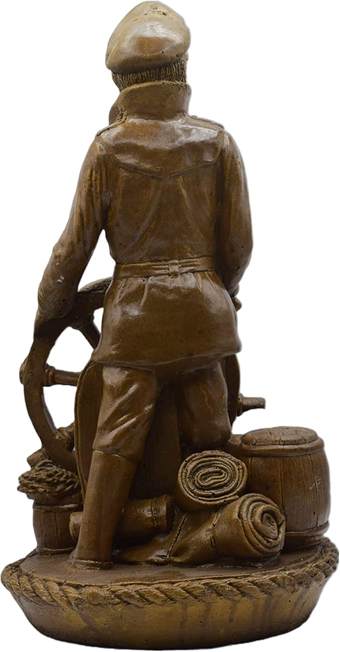16" Sea Captain at Helm-16 Tall x 9" w x 9" d- Autumn Wheat
