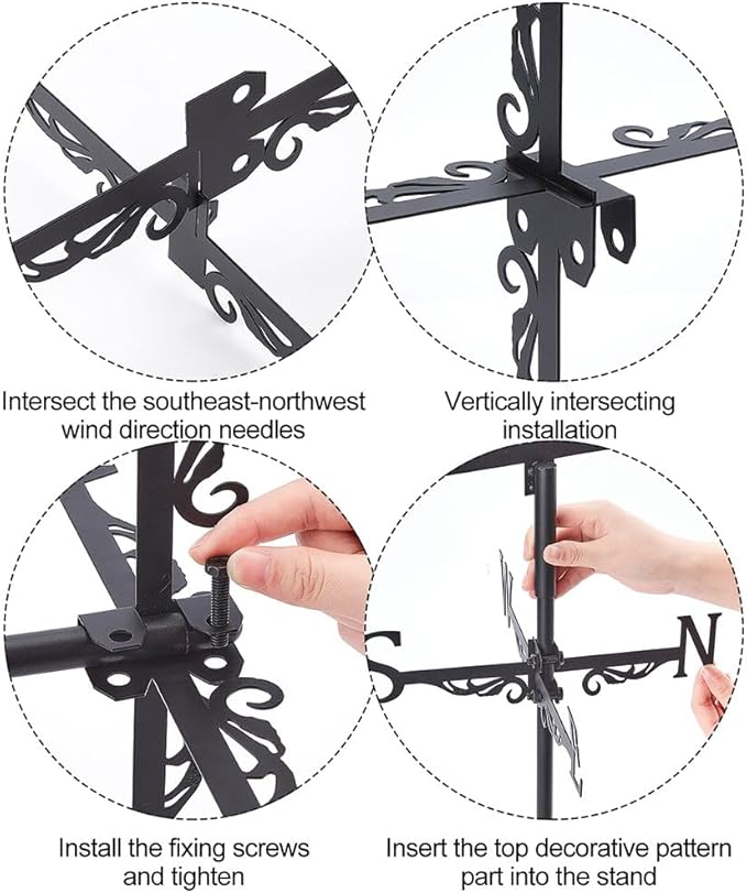 SUPERDANT Hippo Weather Vane for Roof Animal Metal Weathervane Hippo Wind Vanes for Sheds Black Wind Direction Indicator for Farmhouse Yard Farm Shed Garden Decoration