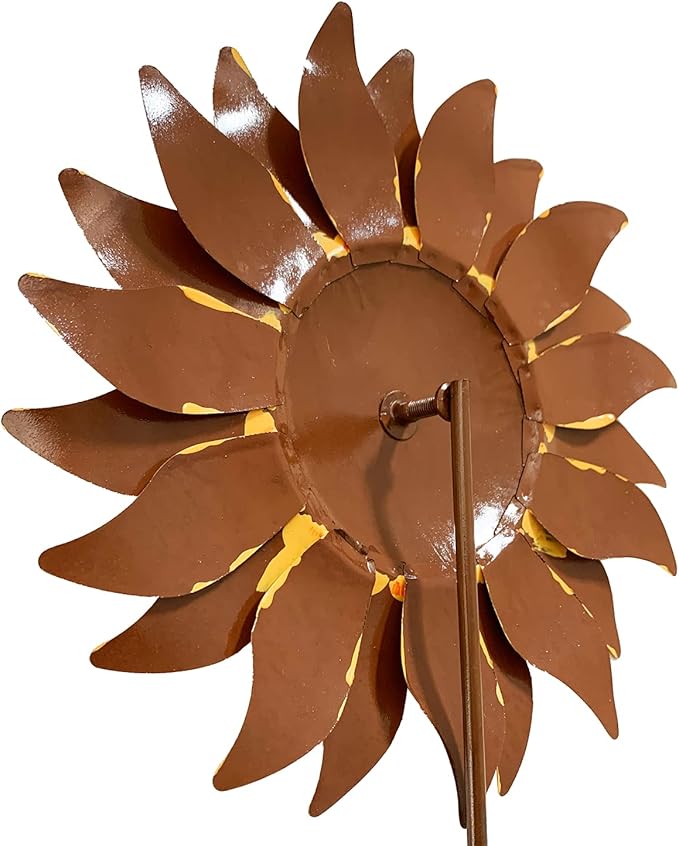 T&Garice Vintage Metal Sunflower Stake Sunflower Art Decor for Outdoor Patio Yard Lawn Garden Decoration 32 Inches