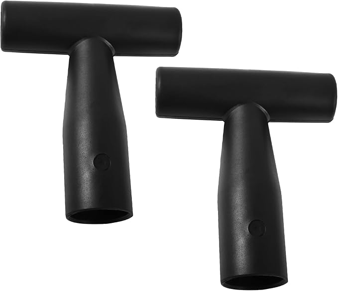 2 Pcs ID 1.34" Black Shovel T-Shaped Grip Handle,PVC Shovel T Straight Grip Handle,Plastic Spade Replacement Snow Removal Garden Accessorie Backyard Digging,5.12×4.33-in(H*T)