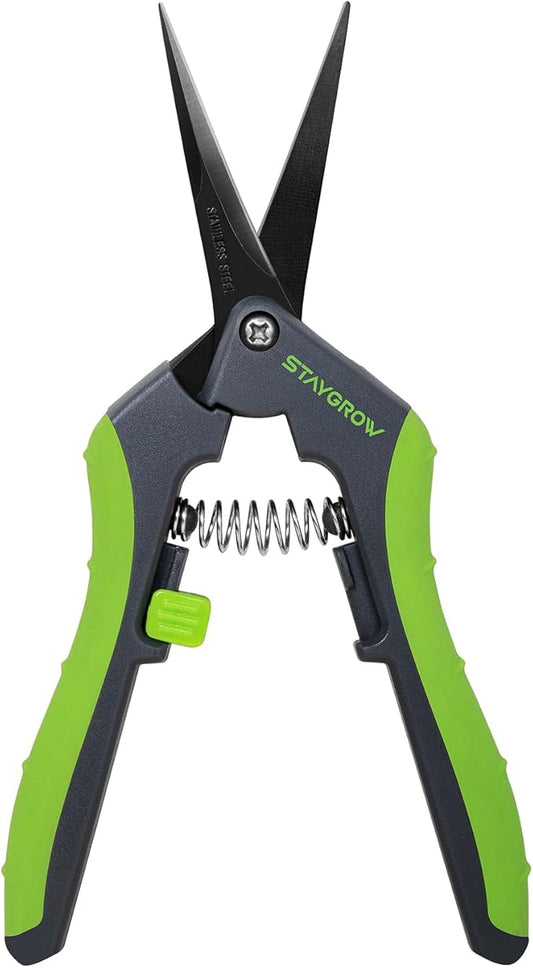 6.5" Straight Pruning Shears for Gardening, Sharp Plant Trimming Scissors for Precise Cuts, Stainless Steel Garden Scissors Bonsai Clippers (1-Pack)