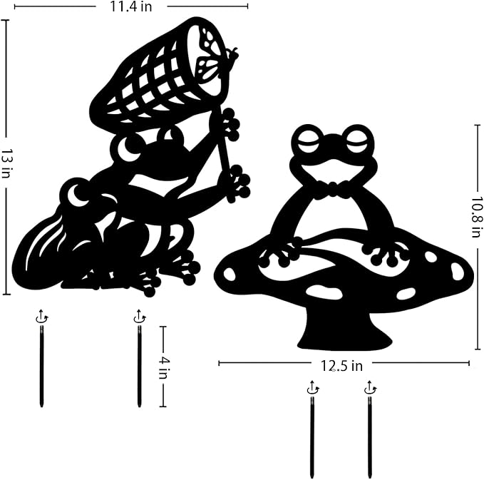 Frog Metal Garden Stakes Decorative, Gifts for Women/Men/Frog Lovers Gifts,Black Frog Silhouette Statues Garden Decor for Outside,Outdoor Decor,Yard Art,Patio,Lawn Ornaments