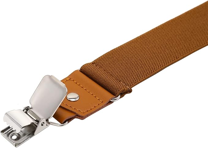 Suspenders for Men Y Back Adjustable Elastic with Strong Clips 47 Inches