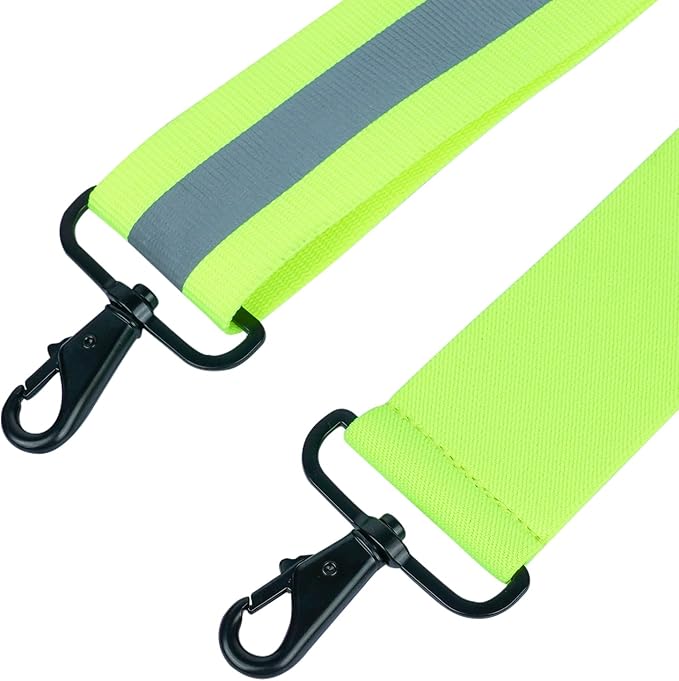 MELOTOUGH High Visibility Tool Belt Suspenders Safety Reflective Tool belt Harness for Heavy Duty Work belt with Movable shoulder Pads, Quick lobster clasp (4 point support with high visibility)
