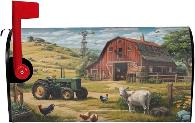 Farm Mailbox Covers Magnetic Letterbox Covers 21x18 Inch for Garden Outdoor Decoration