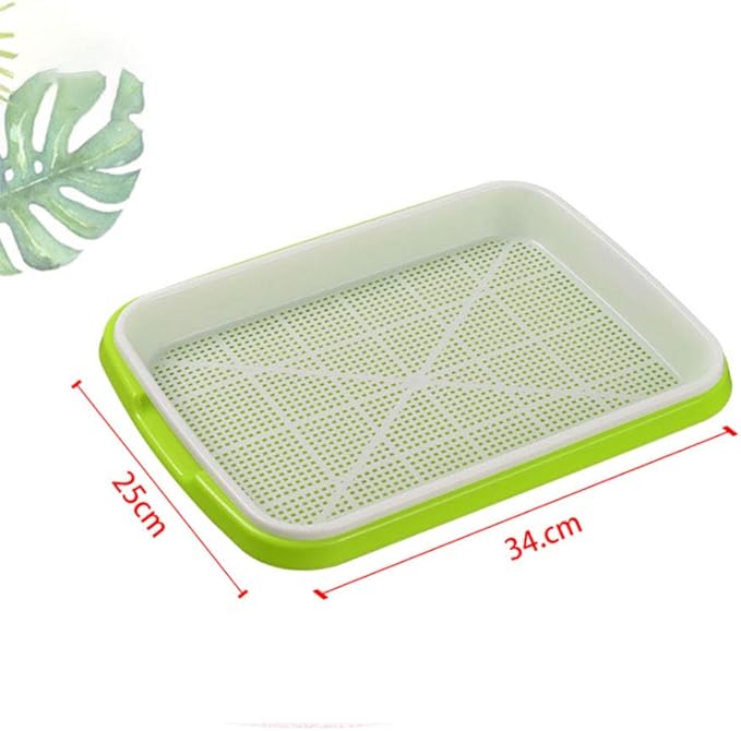 Plastic Growing Trays, Seed Tray with Germination Layer and Water Storage Layer, Double-Layer Design, for Seedlings, Indoor Gardening, Growing Microgreens, Wheatgrass(Purple)