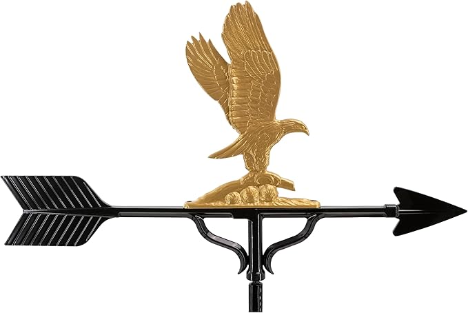 Montague Metal Products 32-Inch Weathervane with Gold Eagle Ornament