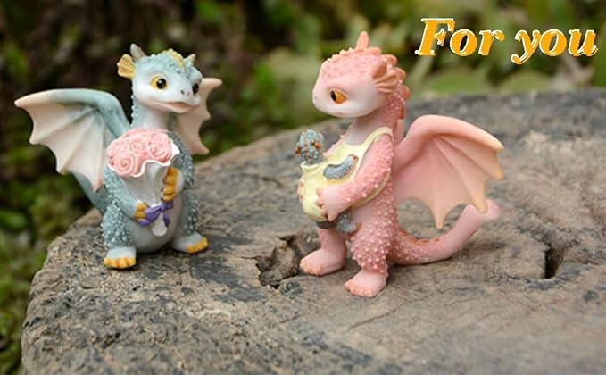 Garden Dragon Figurine- Mother Daughter Dragon