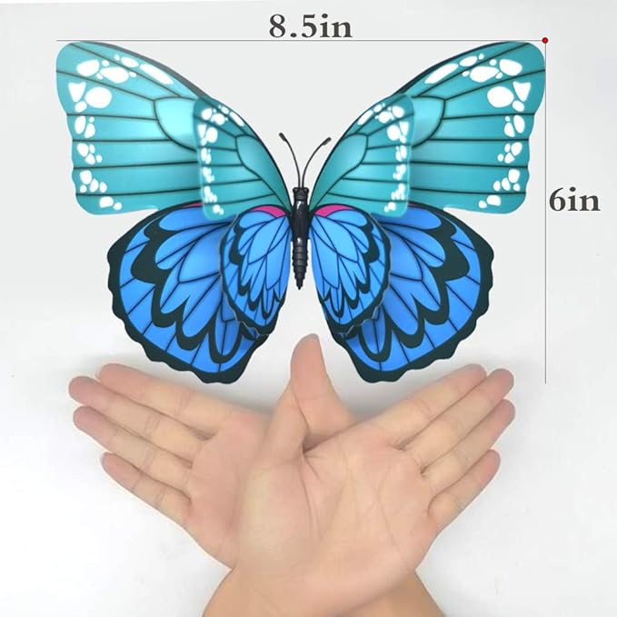 FENELY Giant Butterfly Wall Stickers Christmas Decor,3D Large Colourful Butterflies Wall Magnetism Decals Removable DIY Home Art Decorations for Birthday Party Wedding Kids Room Bedroom