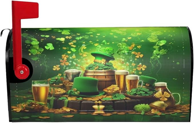 St. Patrick's Day Mailbox Covers Magnetic Letterbox Covers 21x18 Inch for Garden Outdoor Decoration