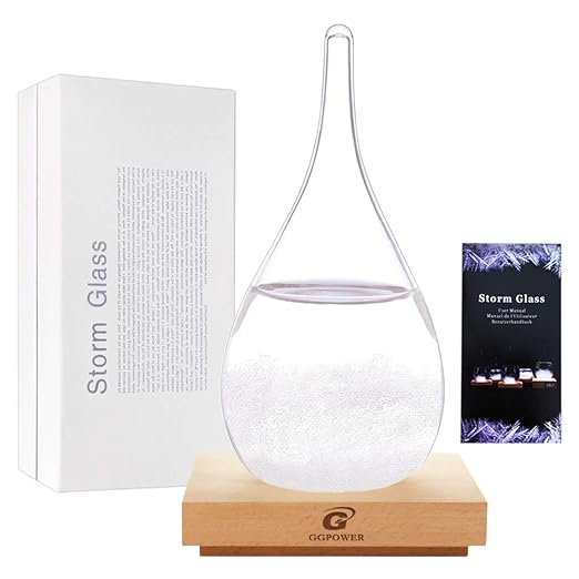 Storm Glass Cool Unusual Gifts Storm Glass Weather Predictor Snow Globes for Adults Galileo Thermometer Indoor Creative Forecast Nordic Style