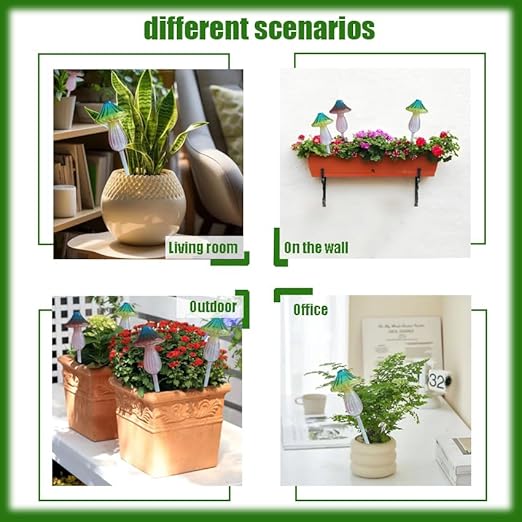 Plant Watering Mushroom, Self Watering Flowerpot Plug-in, Travel Vacation Plant Watering Device, Top Filling Watering, Automatic Home Plant Hydration System