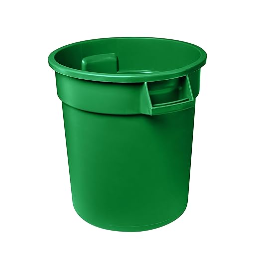 Feed and Seed Storage Container, 20 Gallon Green Round Commercial Trash Can/Ingredient Bin, Food Storage Plastic Bin, Use in Agricultural, Gardening, or Household