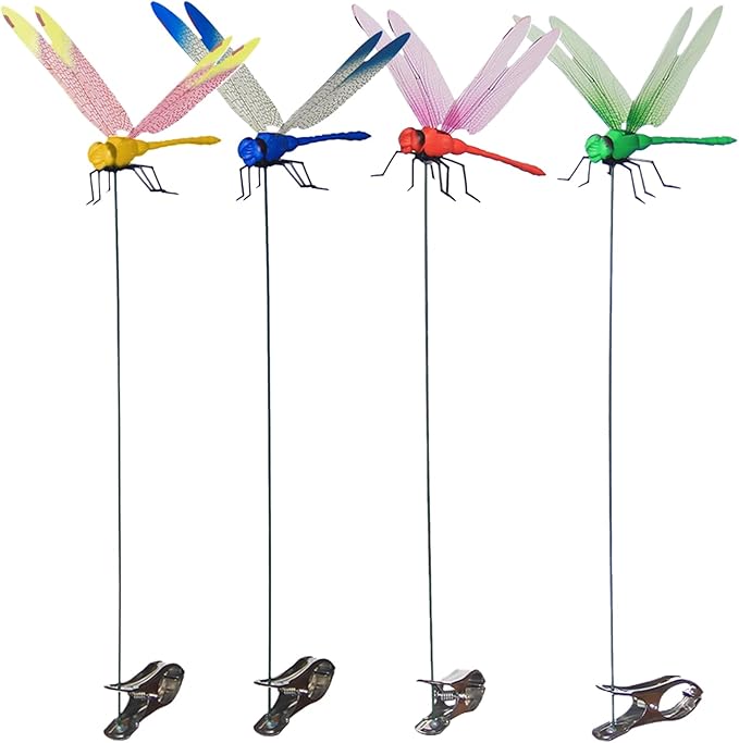 Kleeblatt Dragonfly Clip 16pcs - Dragon Fly Clips, Hair Accessories, Garden Decor, and Outdoor Decorative Stakes - Ideal for Garden & Patio Enhancement(in Boxs)