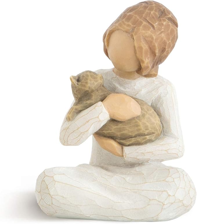 Willow Tree Kindness (Girl), Above All, Kindness, Expresses Relationship with A Much-Loved Pet, A Gift to Celebrate an Adoption, for Animal Lovers and Cat Owners, Sculpted Hand-Painted Figure