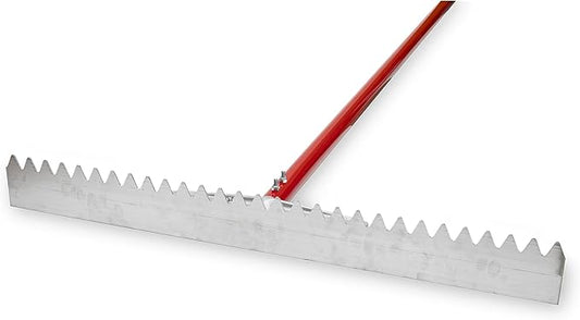 MARSHALLTOWN Asphalt Lute Rake, Sharp 32 Inch Blade, 72 Inch Aluminum Handle, T Connector, Made in The USA, RED700028C