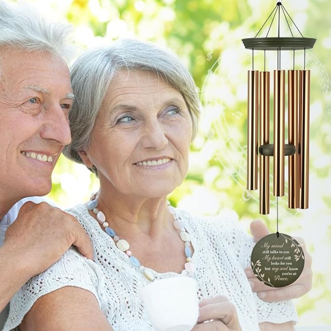 Personalized Sympathy Wind Chime, Wind Chimes for Loss of Loved One Deep Tone, Wind Chimes for Loss of Loved Brother/Son, Sympathy Bereavement Gifts for Condolences/Funeral, Product in USA