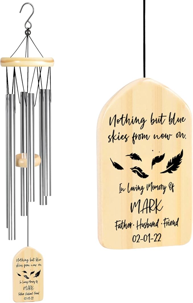 Personalized Memorial Wind Chimes, Sympathy Gifts for Loss of Loved One, Bereavement/Condolence/Remembrance/Memorial Gifts for Loss of Mother, Father or Loved One - in Loving Memory