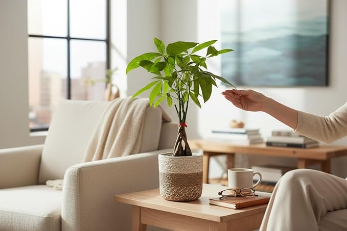 Money Tree Live Plant | 12-16 Inches Tall Bonsai | Easy to Grow Indoor Houseplant | Home, Office, or Room Decor | Birthday, Housewarming Gift in 4 inch Pot